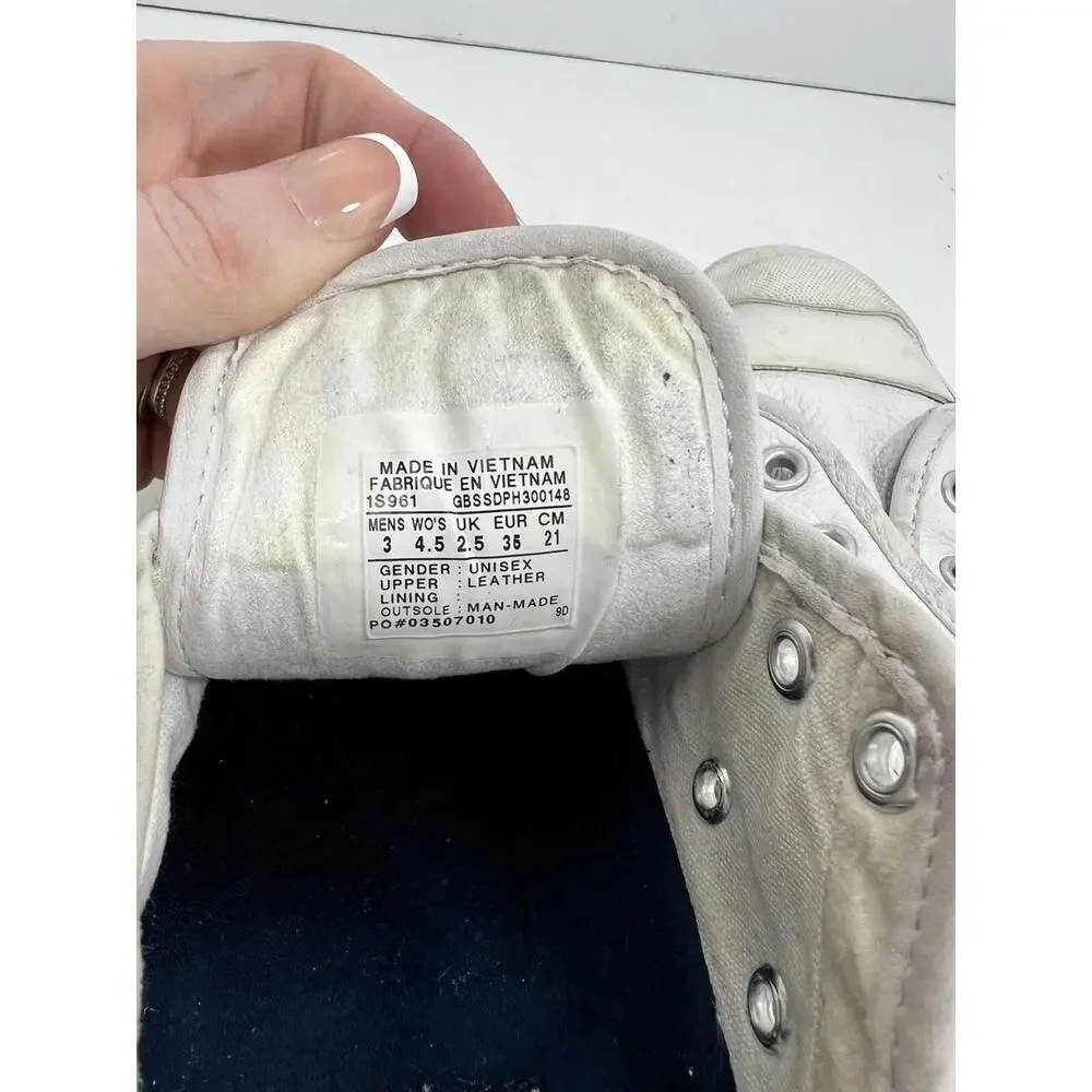 Converse Jack Purcell White Leather Low top Sneaker Men’s 3 Women’s 4.5